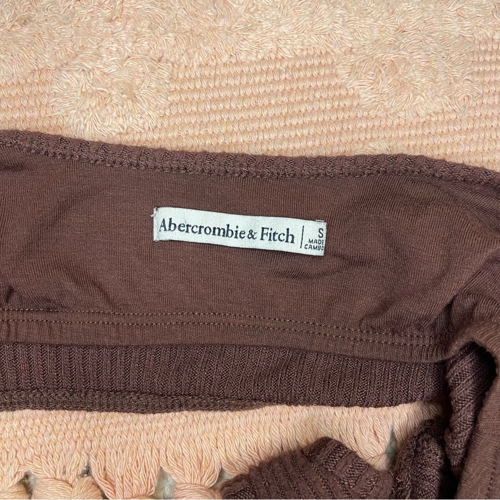 Abercrombie & Fitch Brown Ribbed Lounge Bralette Tank Top Women’s Size Small - Picture 4 of 5